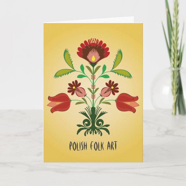 Motif de fleurs polonais de broderie, carte de (Devant)