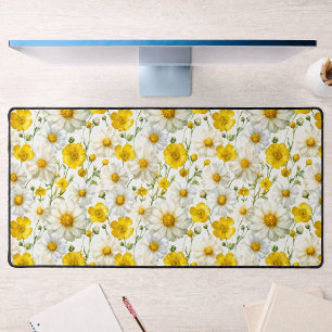 Motif de fleurs sauvages à l'aquarelle jaune
