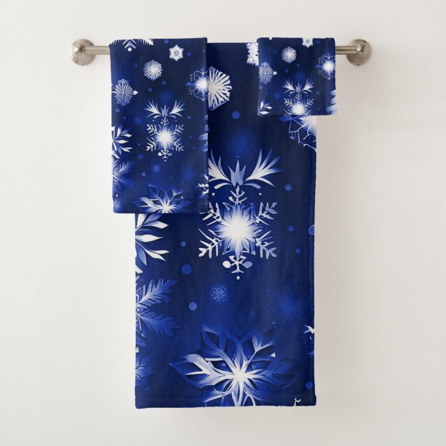 Motif De Flocon De Neige Bleu Et Blanc (En situation)