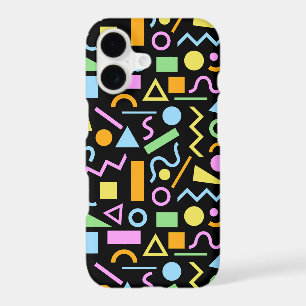 Motif de forme de style années 80 couleur sur noir