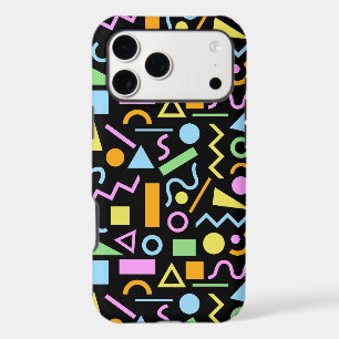 Motif de forme de style années 80 couleur sur noir