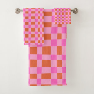 Motif de formes À damiers Abstraites en rose