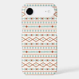 Motif de formes aztèques rouille sarcelle crème