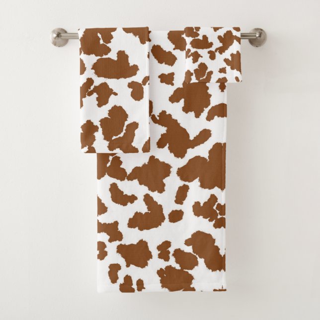 Motif de fourrure de vache marron et blanc  (En situation)