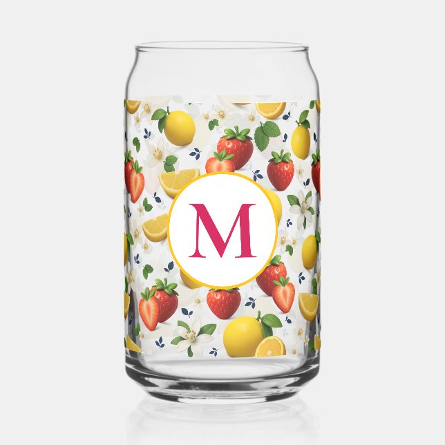 Motif de fruits frais fraises et citron (Recto)