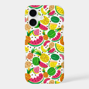 Motif de fruits tropicaux rouges et jaunes