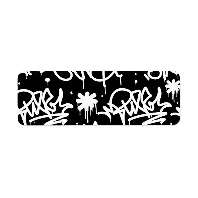 Motif de graffitis noir et blanc (Devant)