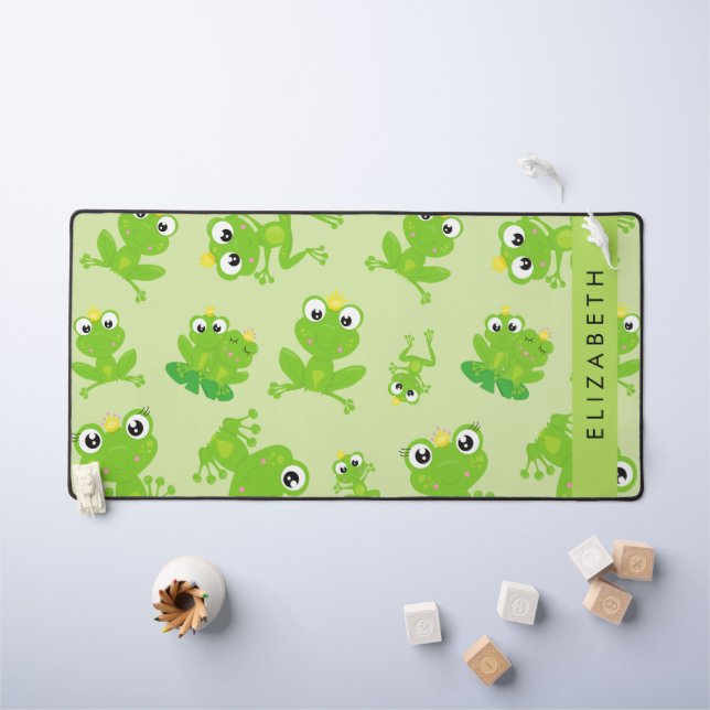 Motif de grenouille, Grenouille verte, Prince de g (Tableau pour enfants)