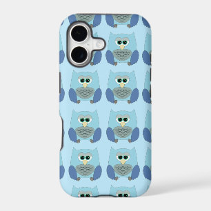 Motif de hiboux bleus mignons