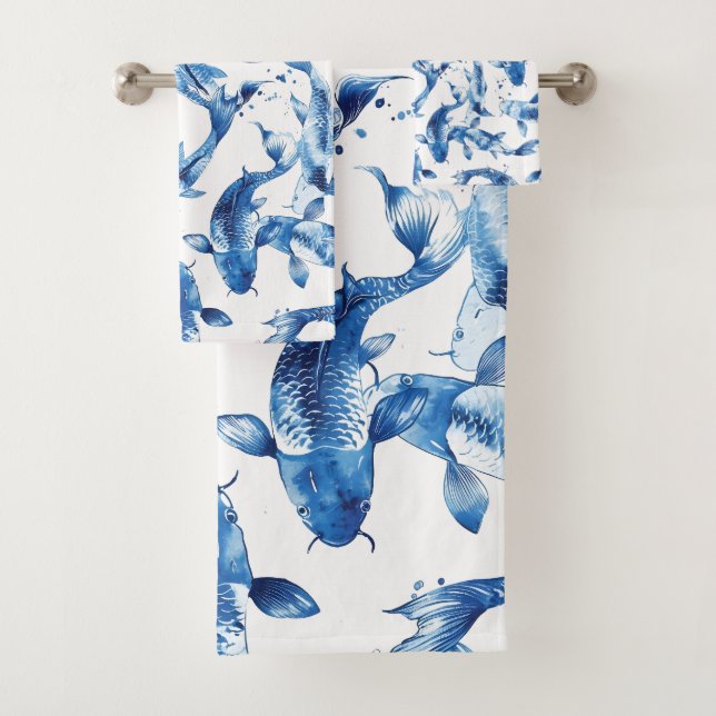 Motif de Koi indigo shibori (En situation)