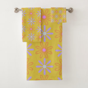 Motif de la fleur de morue des années 60 rétro e