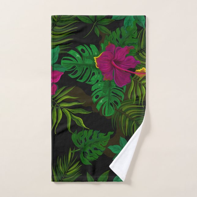 Motif de la nuit de la jungle exotique (Serviette à main)