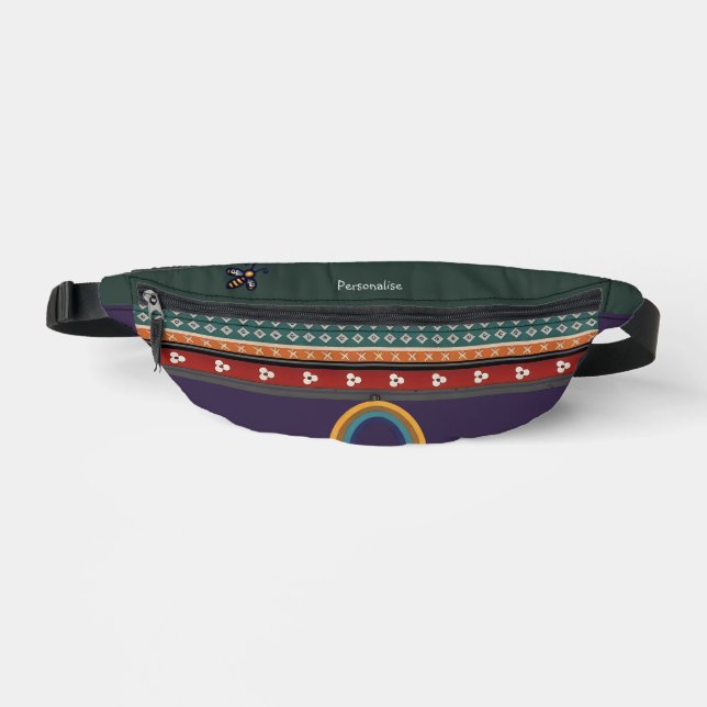 Motif de la tribu Boho Rainbow Purple Green Festiv (Recto)