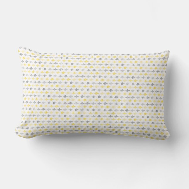 Motif de ligne Coussin Jaune et gris Lumbar (Recto)