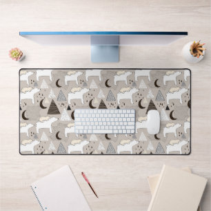 Motif de l'ours de bois du mignon Doodland
