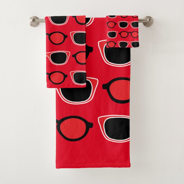 Motif de lunettes de soleil rouge noir (En situation)