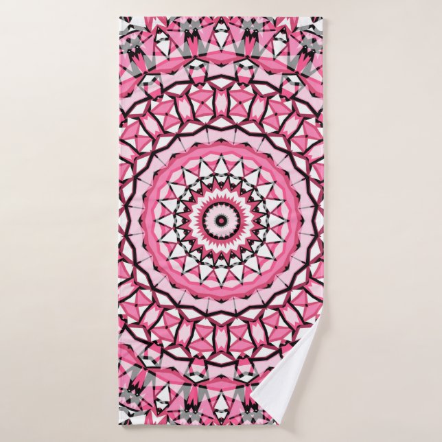 Motif de mandala ronde en verre vitrage style mosa (Serviette de bain)