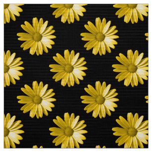 Motif de marguerite - Ambre sur tissu noir