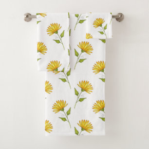 Motif de marguerite jaune doré tiré à la main