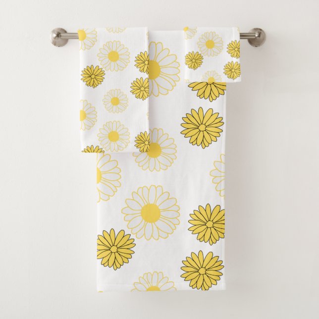 Motif de marguerites jaunes dans un ensemble de se (En situation)