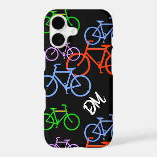 Motif de monogramme de vélos lumineux