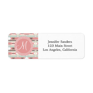Motif de monogramme rose de Tribal Aztec