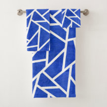 Motif de mosaïque de bleu royal et de blanc