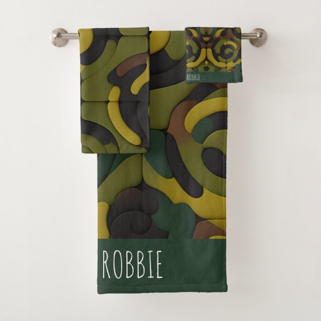 Motif de mosaïque verte Camouflage (En situation)