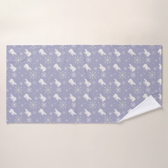 Motif de Noël avec ours polaires et flocons de nei (Serviette de bain)