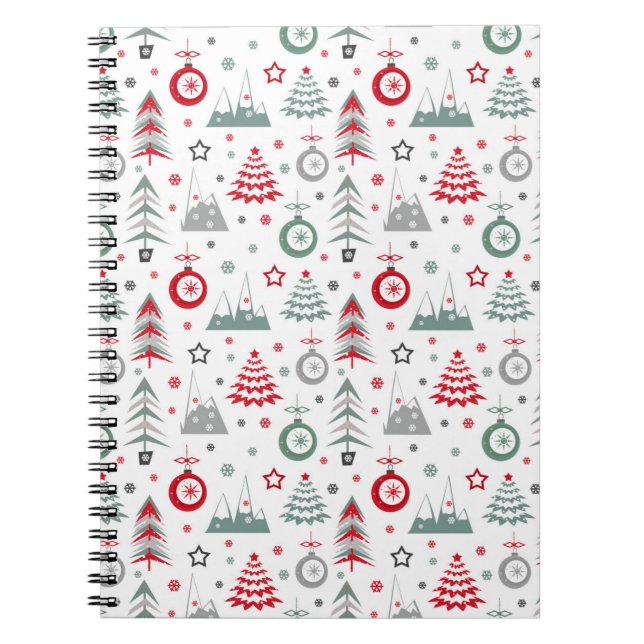 Motif de Noël d'hiver. Carnet (Devant)