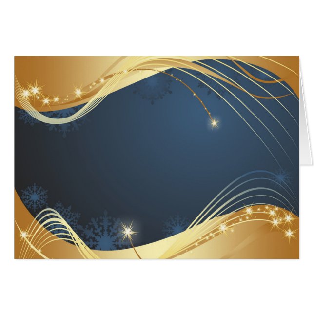 Motif de Noël doré avec arrière - plan bleu... (Devant horizontal)