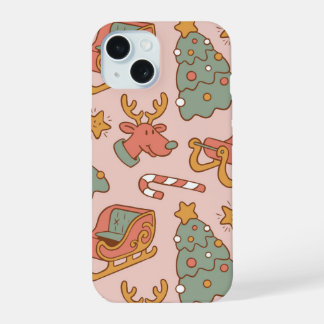 Motif de Noël Rétro Mignon Vacances de Fêtes Vinta