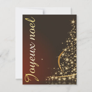 Motif de Noël rouge avec arbre de Noël doré Invitation