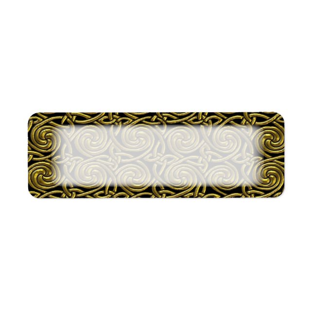 Motif De Noeuds De Spirale Celtique Or Et Noir (Devant)