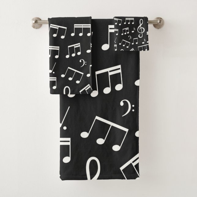 Motif de notes de musique en noir et blanc (En situation)