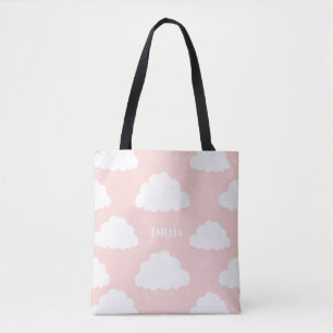 Motif de nuages blancs Sac fourre-tout Blush perso