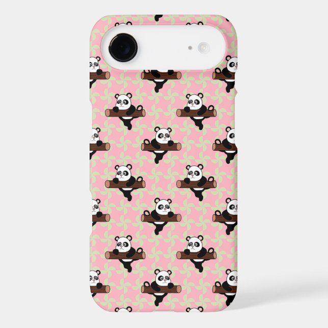 Motif de panda mignon sur fond rose – Sans couture (Verso)