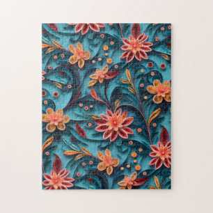 Motif de papier floral sans joint Jigsaw Puzzle