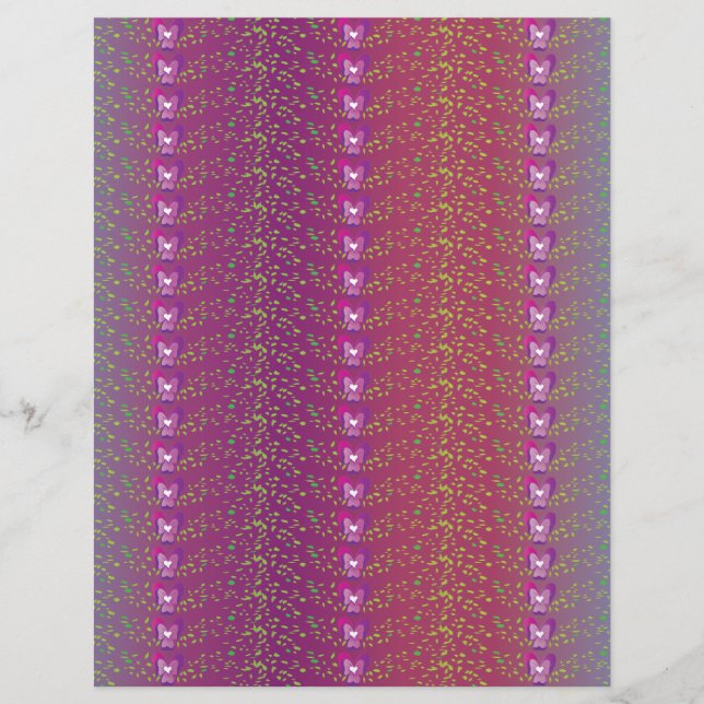 Motif de papier peint floral violet coucher de sol (Devant)