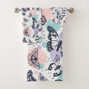 Motif de papillons colorés rétro.