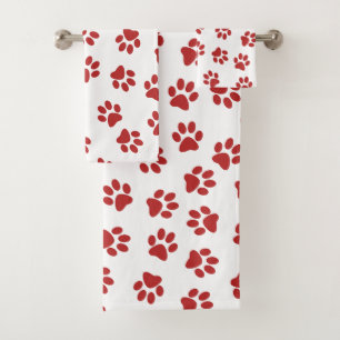 Motif de pattes, pattes de chien, pattes rouges