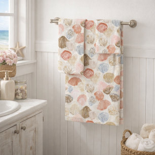 Motif de plage aux coquillages côtiers doux