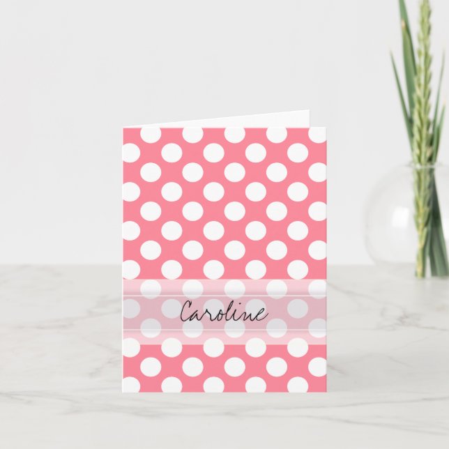 Motif de point à la mode blanc rose de polka (Devant)