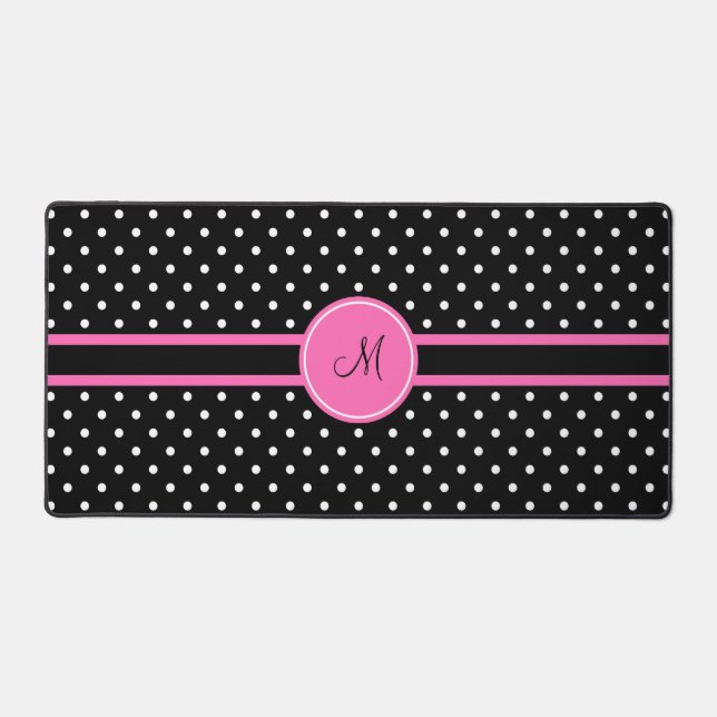 Motif de point de Polka blanc et noir Monogram (Recto)