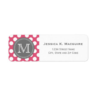 Motif de point Polka blanc rose monogramme