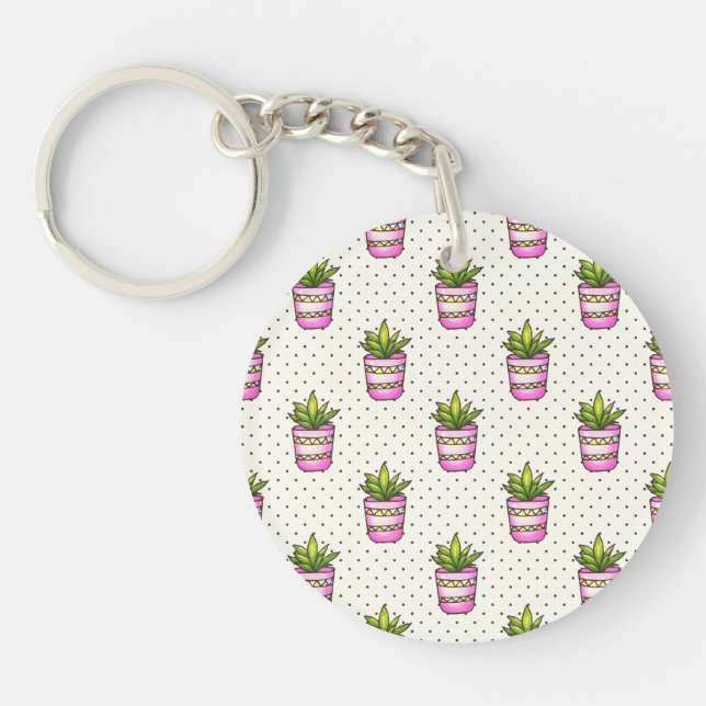 Motif de point succulent de polka d'aquarelle (Devant)