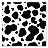Motif de points de vache Poster de animal noir et 