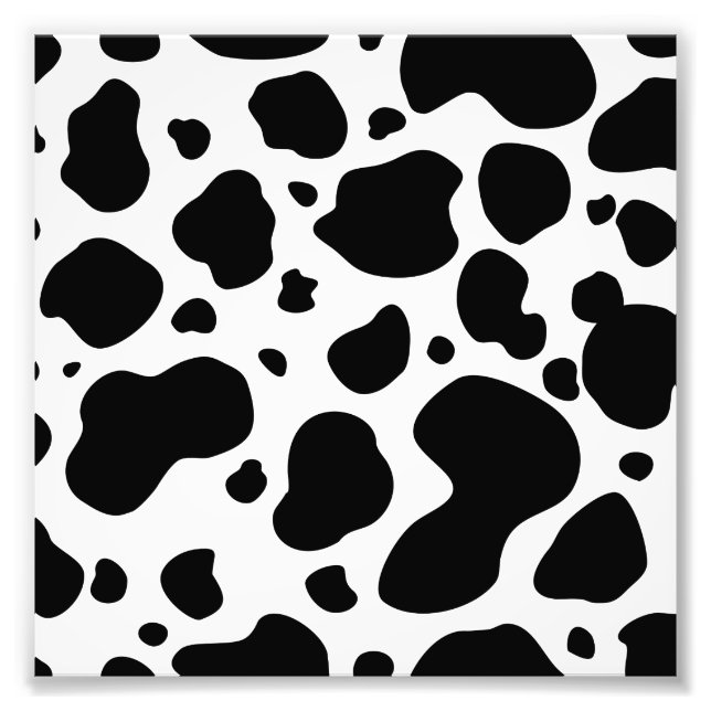 Motif de points de vache Poster de animal noir et  (Devant)