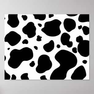 Motif de points de vache Poster de animal noir et 