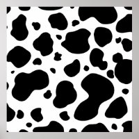 Motif de points de vache Poster de animal noir et